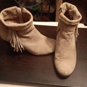 Sam Edelman Women's Fringe Ankle Boots - Cream